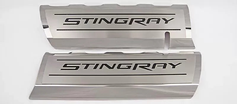 American Car Craft 2Pc Stingray Style White Carbon Fiber Fuel Rail Covers Chevrolet Corvette C7 | Z51 2014-2019