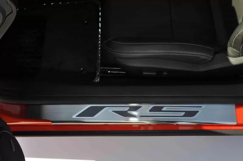 American Car Craft 2Pc Stainless Steel Bright Red Solid Outer Door Sills Chevrolet Camaro RS 2010-2015
