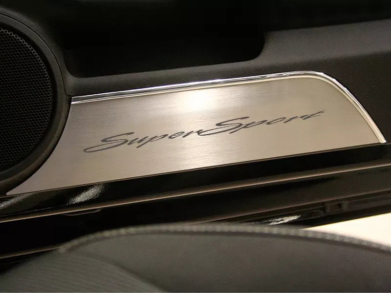 American Car Craft 2Pc Super Sport Script Style Door Panel Kick Plates Chevrolet Camaro SS 2010-2015