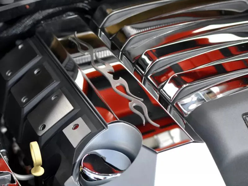 American Car Craft 2Pc Polished Tribal Flame Fuel Rail Covers Chevrolet Camaro SS 2010-2015