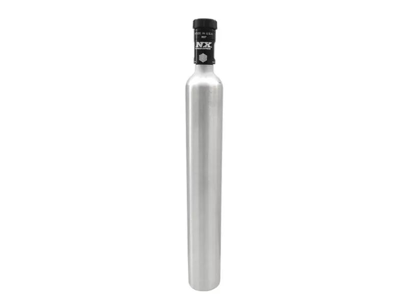 Nitrous Express 7oz Mini-Bottle, 2" Diameter x 11.36" Tall, Brushed Aluminum Finish