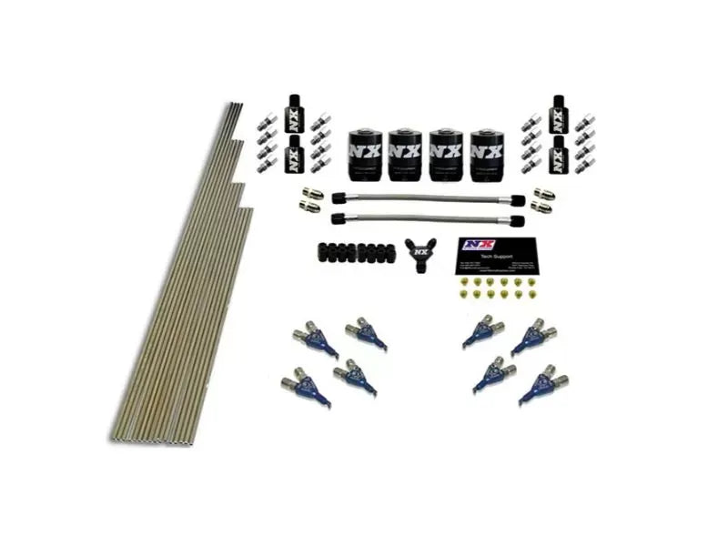 Nitrous Express 8 Cylinder Piranha Nozzle Intake Plumbing Kit with 4 Solenoids, 600hp