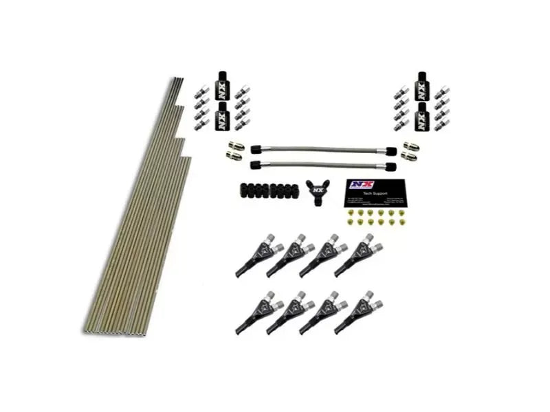 Nitrous Express 8 Cylinder Shark Plumb Kit Black Billet Aluminum 300HP Jets Hardware Included