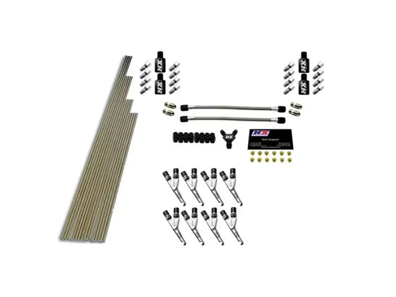 Nitrous Express 8 Cylinder SSV Plumbing Kit Without Solenoids, 300HP Jets, Billet Aluminum Nozzle
