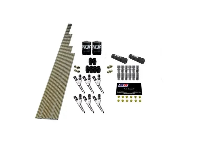 Nitrous Express 6 Cylinder SSV Plumb Kit with 2 Solenoids & 150HP Jets, Billet Aluminum