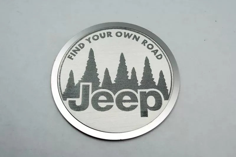 American Car Craft 2Pc Stainless Steel Find Your Own Road Badges Jeep Wrangler JK 2007-2018