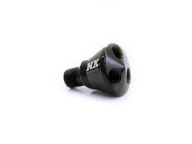 Nitrous Express Black 3-Port Showerhead Distribution Block - 1/8" NPT Inlet, 5/16-24 Outlet