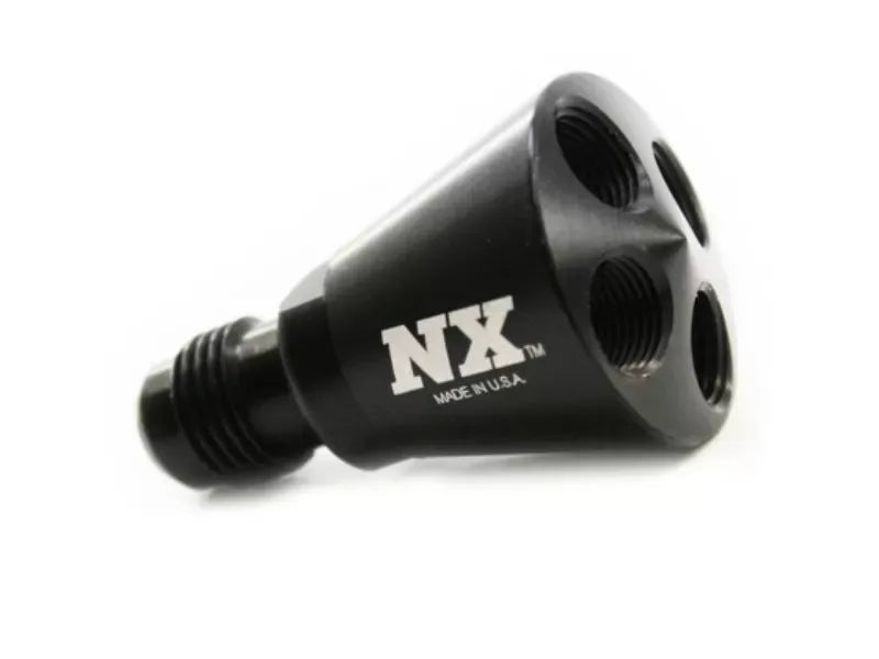 Nitrous Express Blue 4 Port Showerhead Distribution Block with 6AN Inlet, 15019B