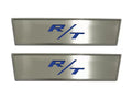 American Car Craft 2Pc Red Carbon Fiber Stainless Steel Door Badge Plate w/R/T Inlay Dodge Challenger 2008-2014