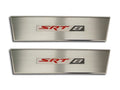 American Car Craft 2Pc SRT8 Orange Stainless Steel Door Badge Plate w/SRT8 Inlay Dodge Challenger 2008-2014