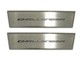 American Car Craft 2Pc Red Carbon Fiber Stainless Steel Door Badge Plate w/Challenger Inlay Dodge Challenger 2008-2014