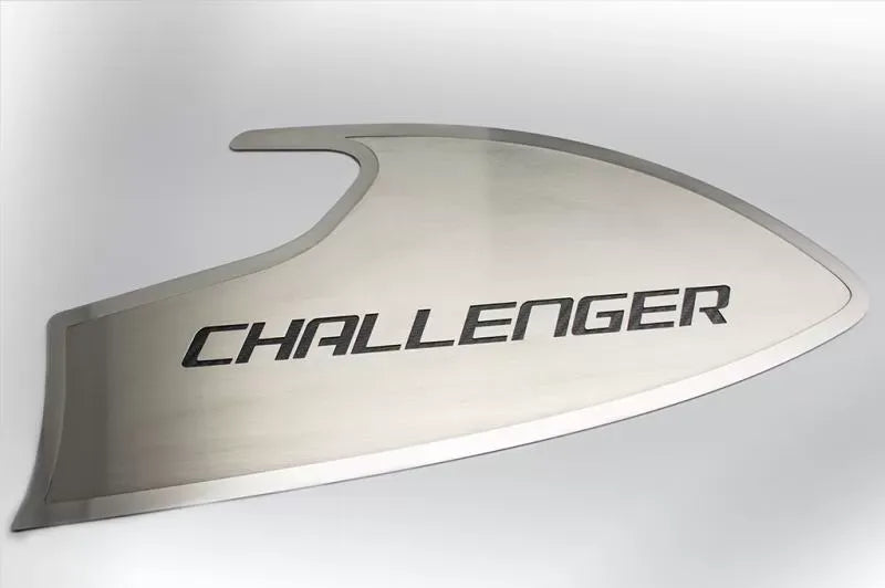 American Car Craft 2Pc Purple Carbon Fiber Stainless Steel Door Badge w/Challenger Inlay Dodge Challenger 2015-2023