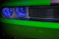 American Car Craft 2Pc Stainless Steel Blue LED Halo Headlight Surrounds Dodge Challenger 2008-2014