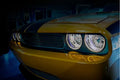 American Car Craft 2Pc Stainless Steel White LED Halo Headlight Surrounds Dodge Challenger 2008-2014