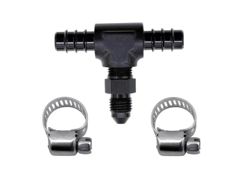 Nitrous Express 5/16 Fuel T-Fitting 5/16 Hose Barb to 4AN Male Connector