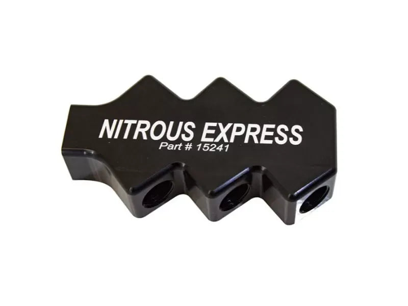 Nitrous Express 6 Port Nitrous Distribution Block, Billet Aluminum, 8AN Inlet, 6AN x6 Outlets
