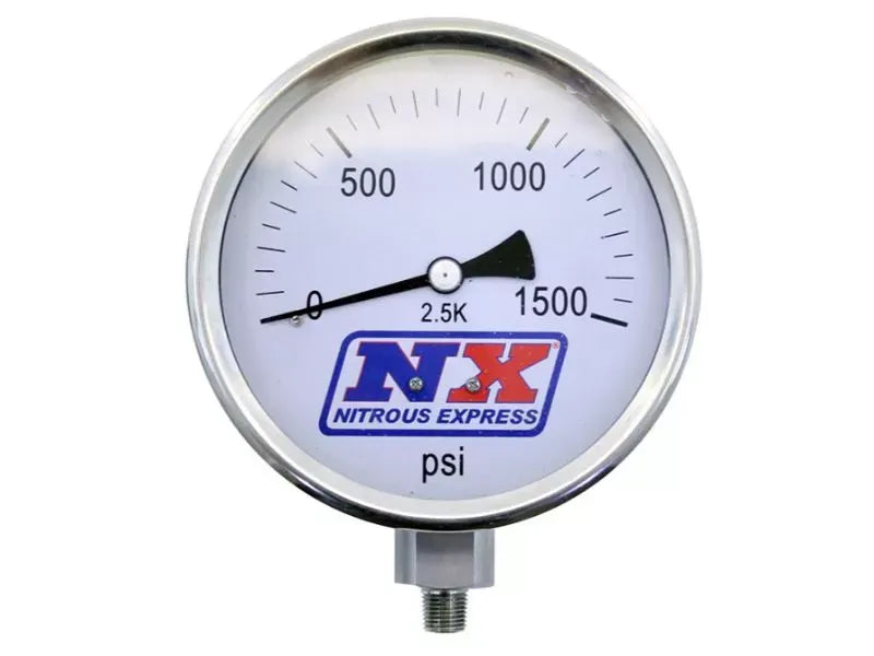 Nitrous Express 4 Inch High Accuracy Liquid Filled Nitrous Pressure Gauge 1/8" NPT Fitting