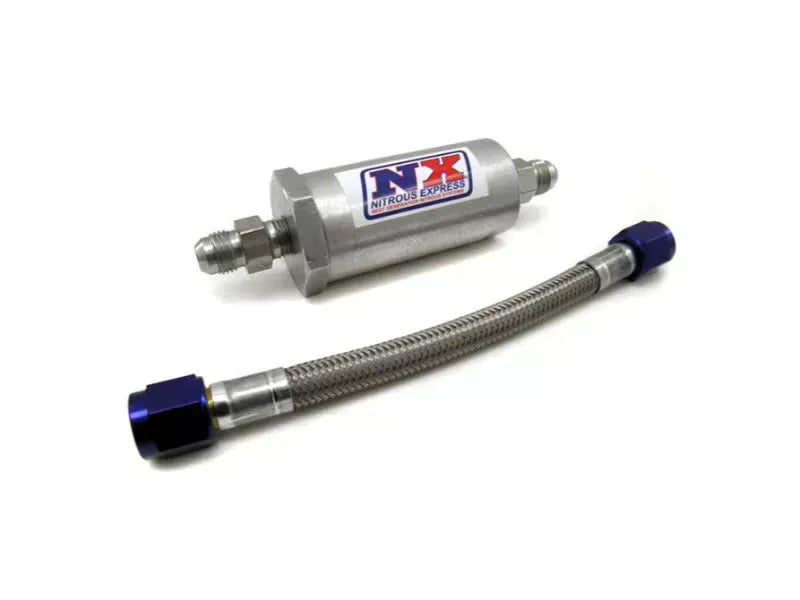 Nitrous Express Lifetime Cleanable 4AN Pure-Flo N2O Filter with 7" Stainless Steel Hose