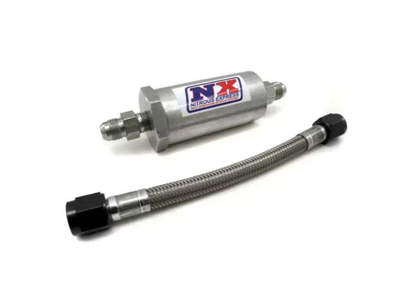 Nitrous Express Lifetime Cleanable 6AN Pure-Flo N2O Filter with 7" Stainless Hose