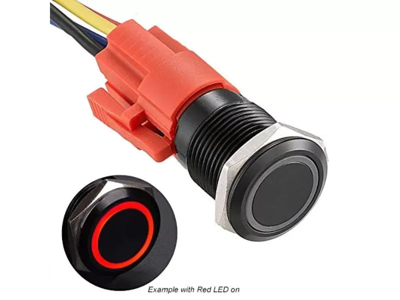 Nitrous Express Black Professional Momentary Push Button with Prewired Pigtail