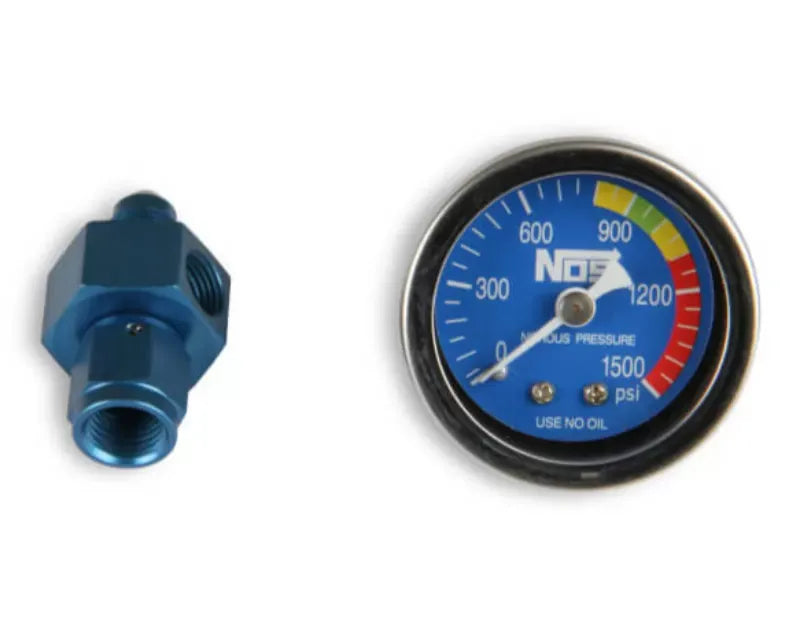 NOS/Nitrous Oxide System GAUGE; N2O, BLUE, 1-1/2 W/AN4 ADAPTER
