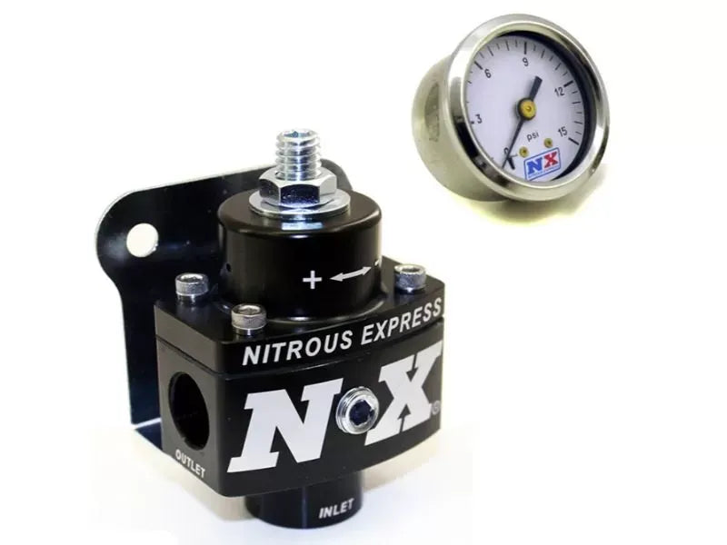 Nitrous Express Non Bypass Fuel Pressure Regulator with Gauge, 3/8 NPT Inlet/Outlets
