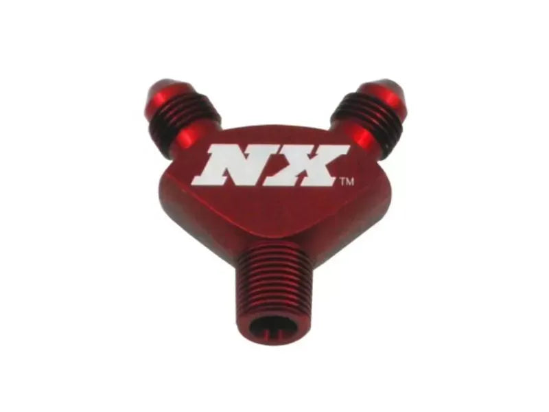 Nitrous Express Red 1/8NPT x 3AN Billet Pure-Flo Y Fitting for Nitrous Systems