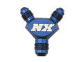 Nitrous Express Blue 4AN x 4AN x 4AN Billet Pure-Flo Y Fitting, Aluminum Adapter