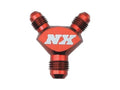 Nitrous Express Red 8AN x 6AN x 6AN Billet Pure-Flo Y Fitting, Aluminum Adapter
