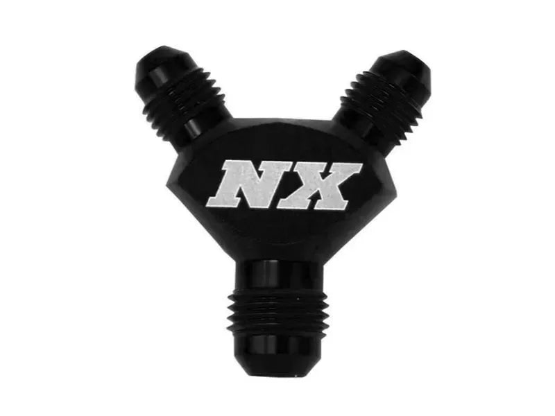 Nitrous Express 6AN x 4AN x 4AN Black Billet Pure-Flo Y Fitting for Nitrous Systems
