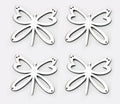 American Car Craft 4Pc Polished Stainless Steel Butterfly Emblems