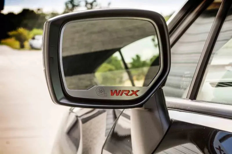 American Car Craft 2Pc White Carbon Fiber WRX Inlay Brushed Stainless Side View Mirror Trim Subaru WRX 2015-2021