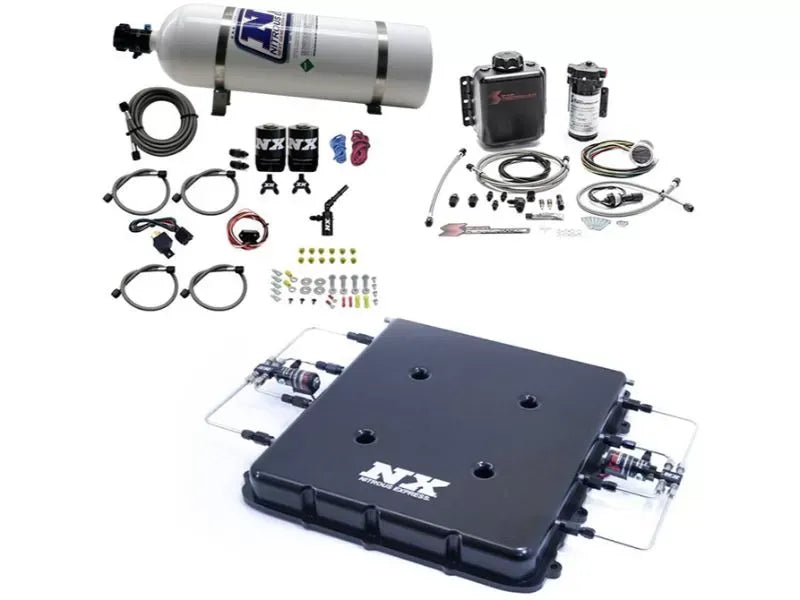 Nitrous Express Nitrous & Water Injection Kit for GM LT4 Supercharger with 15lbs Bottle