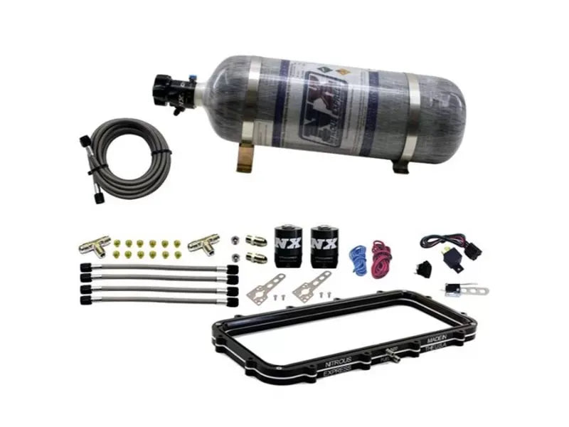Nitrous Express Holley Hi-Ram Plenum Nitrous Plate Kit with 12lbs Bottle, Billet Aluminum