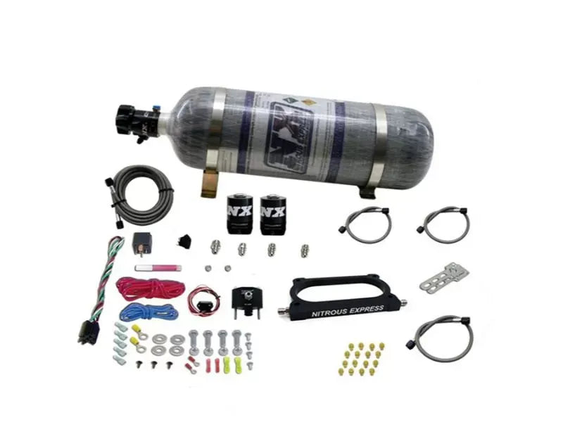 Nitrous Express 50-250HP Nitrous Plate Kit for Ford Mustang GT500 2007-2014, 12lbs Bottle