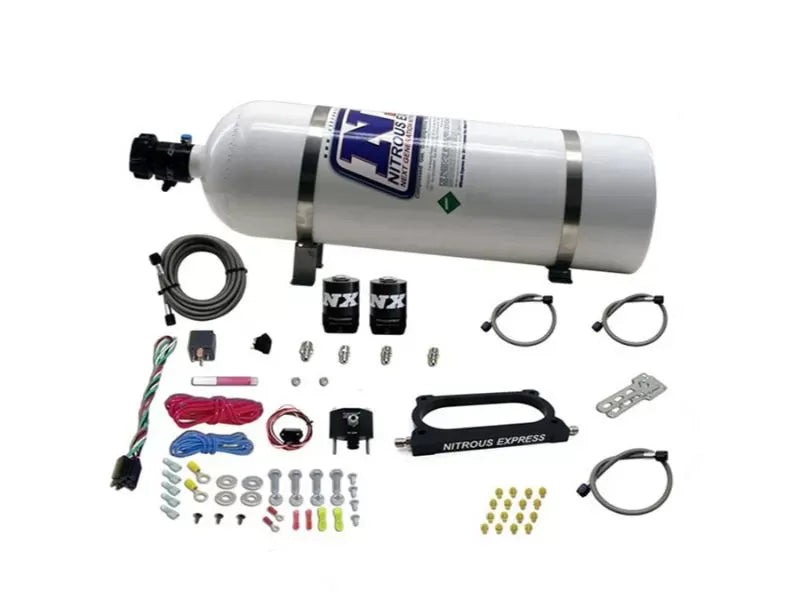 Nitrous Express 50-250HP Nitrous Plate Kit with 15lbs Bottle for Ford Mustang GT500 2007-2014