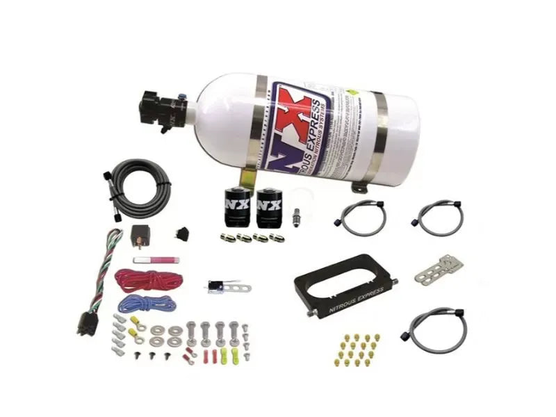 Nitrous Express 4 Valve 50-300HP Nitrous Kit with 10lbs Bottle for 1996-2004 Ford Mustang Cobra/Mach 1