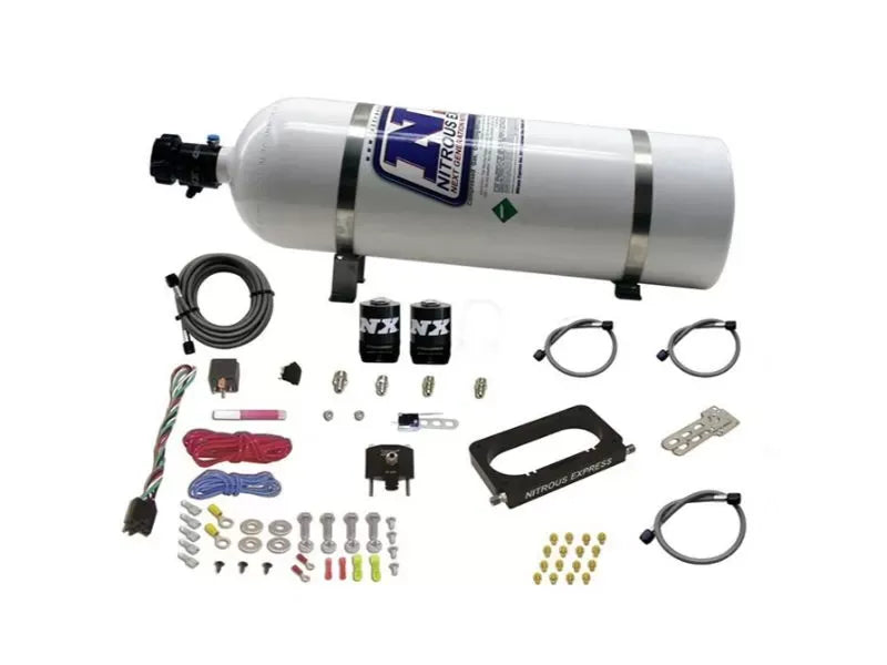 Nitrous Express 4 Valve 50-300HP Nitrous Kit with 15lbs Bottle for Ford Mustang Cobra/Mach 1 1996-2004
