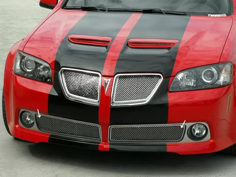 American Car Craft 2Pc Upper Grille Polished Stainless Steel Laser Mesh Pontiac GT | G8 2008-2009