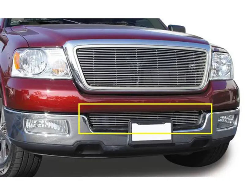 2004-2005 F-150, 05 Mark LT Billet Bumper Grille, Polished, 1 Pc, Overlay - PN #25552