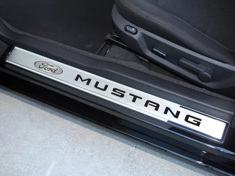 American Car Craft 2Pc Purple Carbon Fiber Polished/Brushed Stainless Steel Outer Door Sills Ford Mustang 2010-2014
