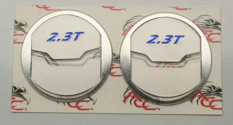 American Car Craft 2Pc White Carbon Fiber Brushed Stainless A/C Vent Trim Kit 2.3T Inlay Ford Mustang 2015-2020