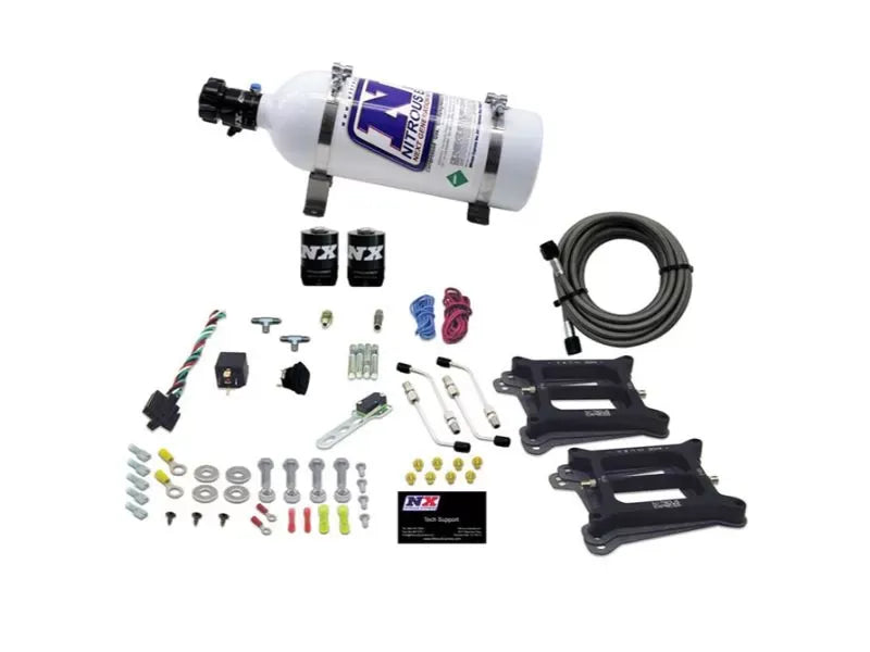 Nitrous Express 50-300HP Dual 4150 Alcohol Nitrous Kit with 5lbs Bottle, Stage 6 Plate System