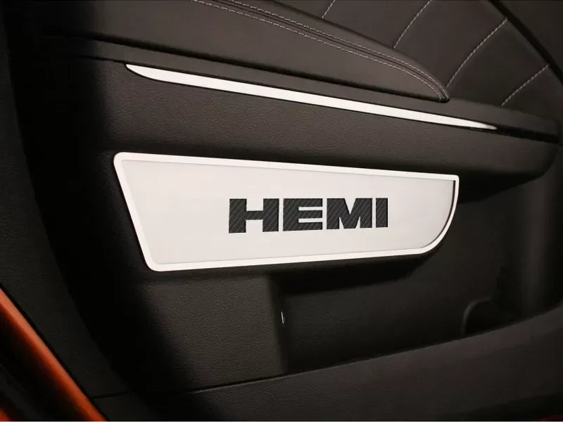 American Car Craft 2Pc Red Carbon Fiber Front Door Badges w/HEMI Inlay Dodge Charge | Chrysler 300 2011-2013