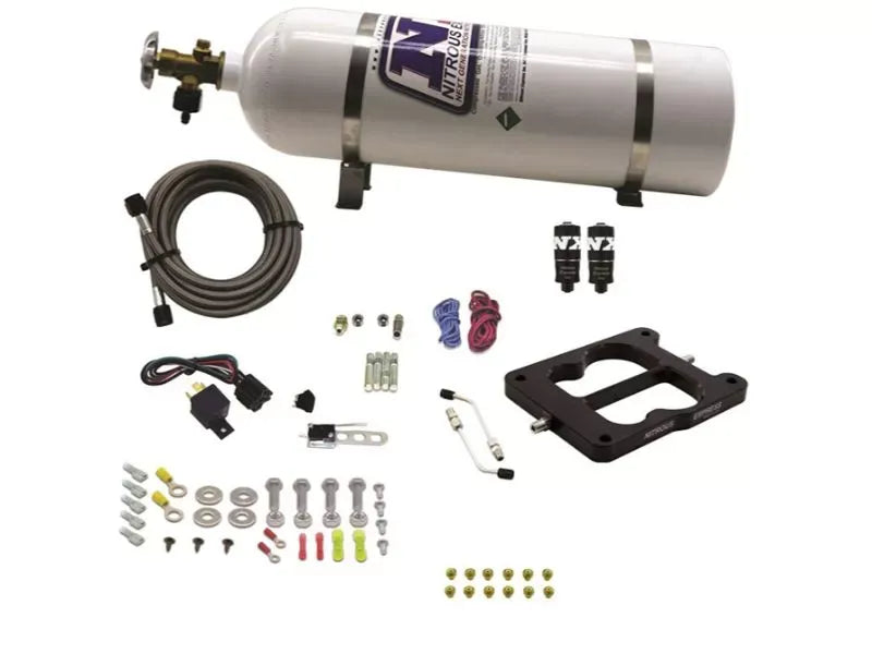 Nitrous Express 50-200HP Q-Jet Holley Spread Bore Hitman Nitrous Kit with 15lbs Bottle