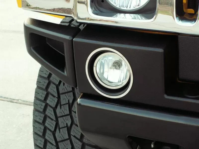 American Car Craft 4Pc Polished Stainless Steel Driving Light Trim Rings Hummer H2 2003-2013