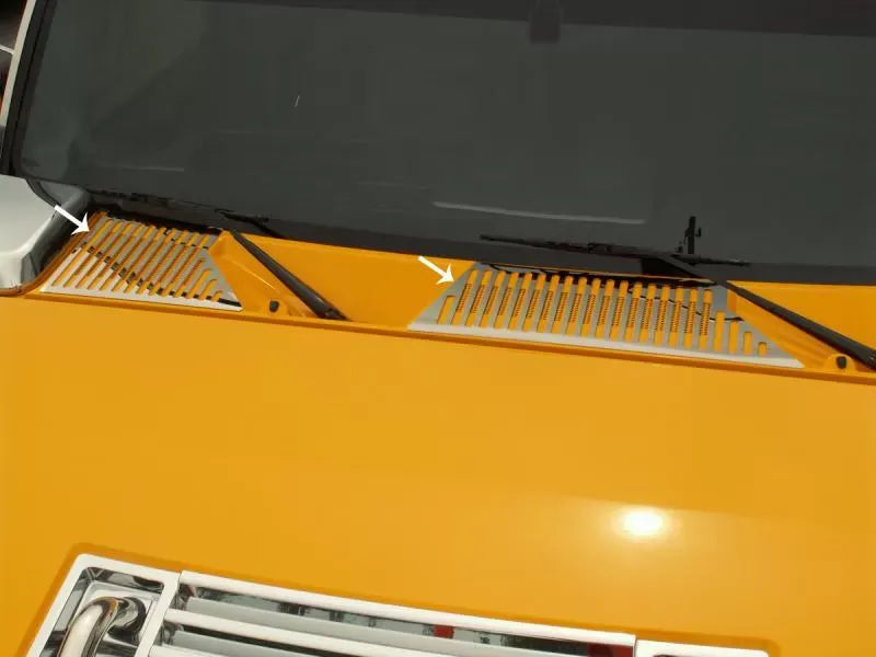 American Car Craft 2Pc Polished Stainless Steel Wiper Cowl Hummer H2 2003-2009