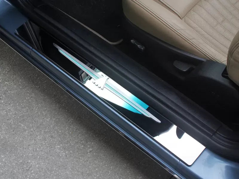 American Car Craft 2Pc Polished Stainless T-Bird Logo Door Sills Ford Thunderbird 2003-2005