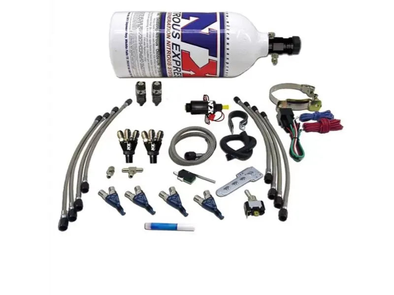 Nitrous Express 4 Cylinder Piranha Nitrous Kit with 2.5lb Bottle for Carbureted Engines