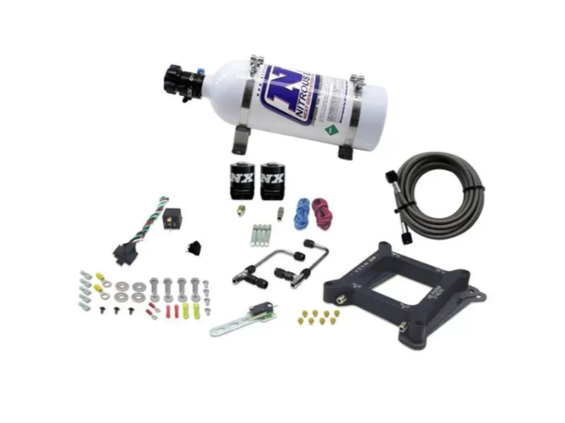 Nitrous Express 50-300HP 4150 Billet Crossbar Nitrous Kit with 10lb Bottle, Stage 6
